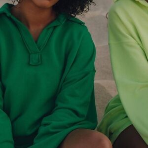 Daily Drills Green Collared Pullover